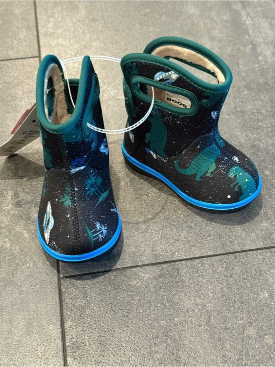Bogs Other - Bogs Kids' Dark Teal Dino Print Winter Boots